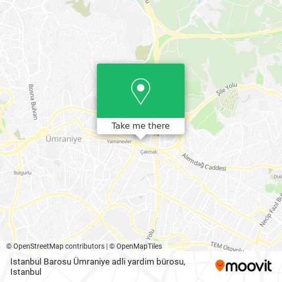 Istanbul Barosu Ümraniye adli yardim bürosu map