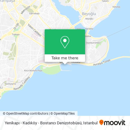 Yenikapı - Kadıköy - Bostancı Denizotobüsü map