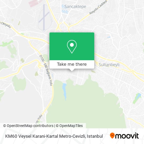 KM60 Veysel Karani-Kartal Metro-Cevizli map