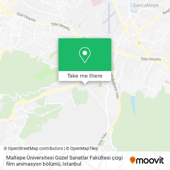 Maltepe Üniversitesi Güzel Sanatlar Fakültesi çizgi film animasyon bölümü map