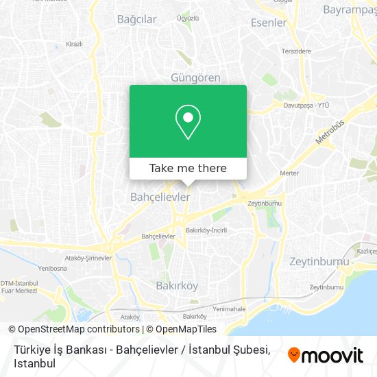 Türkiye İş Bankası - Bahçelievler / İstanbul Şubesi map