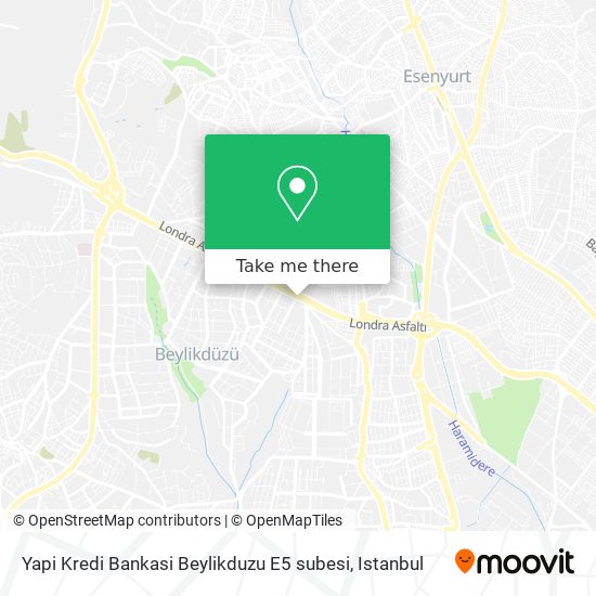 Yapi Kredi Bankasi Beylikduzu E5 subesi map