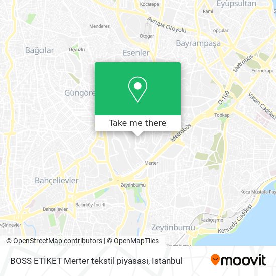BOSS ETİKET Merter tekstil piyasası map