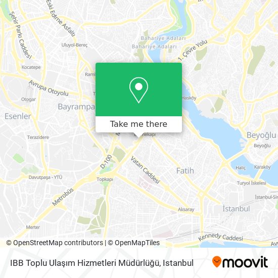 IBB Toplu Ulaşım Hizmetleri Müdürlüğü map