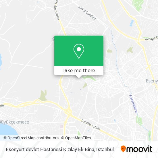 Esenyurt devlet Hastanesi Kızılay Ek Bina map