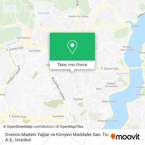 Ovenon Madeni Yağlar ve Kimyevi Maddeler San. Tic. A.Ş. map