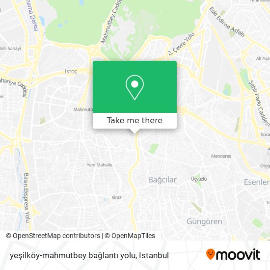 yeşilköy-mahmutbey bağlantı yolu map