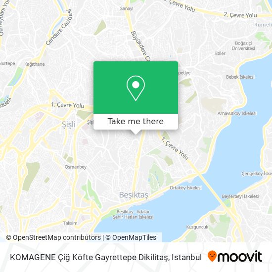 KOMAGENE Çiğ Köfte Gayrettepe Dikilitaş map