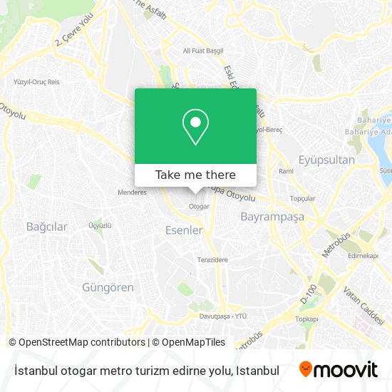 İstanbul otogar metro turizm edirne yolu map