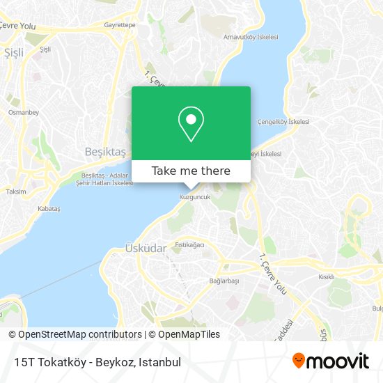15T Tokatköy - Beykoz map