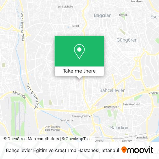 Bahçelievler Eğitim ve Araştırma Hastanesi map