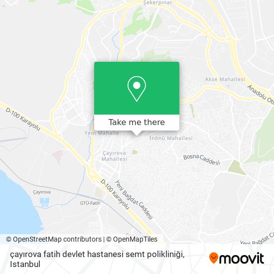 çayırova fatih devlet hastanesi semt  polikliniği map