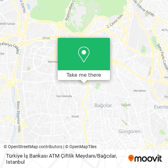 Türkiye İş Bankası ATM Çiftlik Meydanı / Bağcılar map