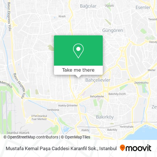 Mustafa Kemal Paşa Caddesi Karanfil Sok. map