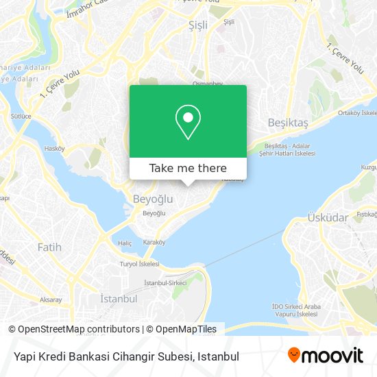 Yapi Kredi Bankasi Cihangir Subesi map