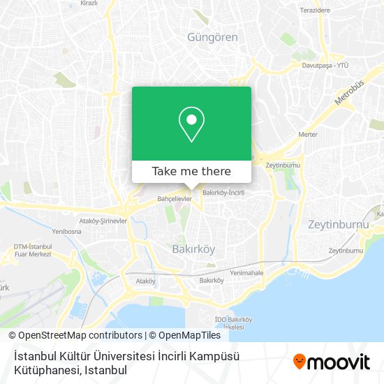 İstanbul Kültür Üniversitesi İncirli Kampüsü Kütüphanesi map