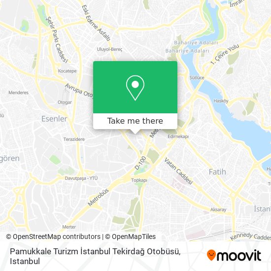 Pamukkale Turizm İstanbul Tekirdağ Otobüsü map