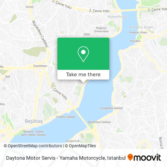 how to get to daytona motor servis yamaha motorcycle in kurucesme besiktas by bus cable car or ferry