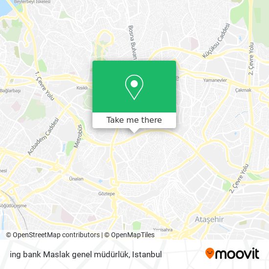 ing bank Maslak genel müdürlük map