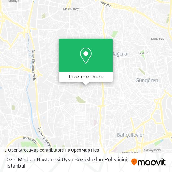 Özel Median Hastanesi Uyku Bozuklukları Polikliniği map