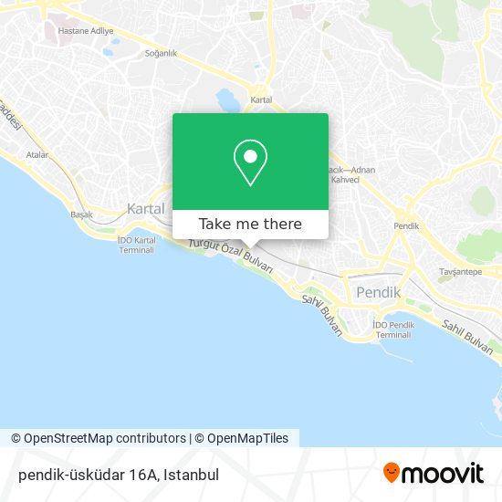 pendik-üsküdar 16A map