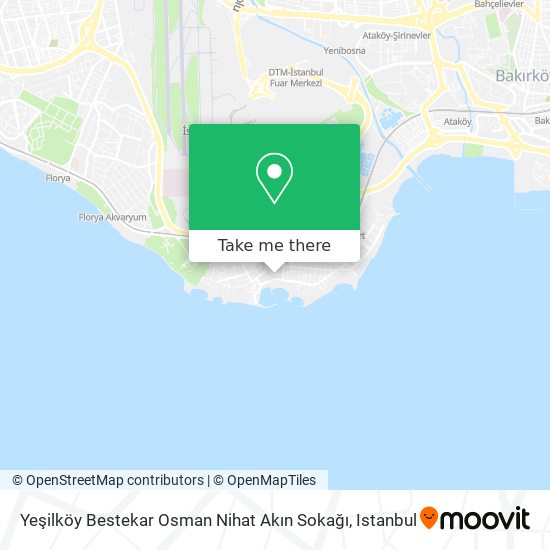 Yeşilköy Bestekar Osman Nihat Akın Sokağı map