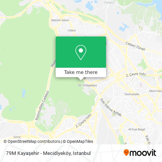 79M Kayaşehir - Mecidiyeköy map