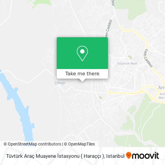 how to get to tuvturk arac muayene istasyonu haracci in arnavutkoy by bus or cable car