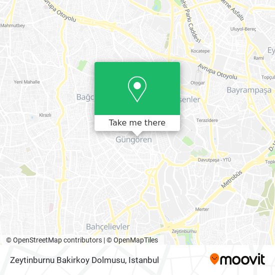 Zeytinburnu Bakirkoy Dolmusu map