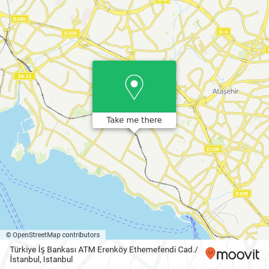 Türkiye İş Bankası ATM Erenköy Ethemefendi Cad. / İstanbul map