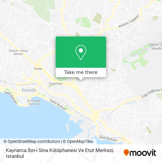 Kaynarca İbn-i Sina Kütüphanesi Ve Etut Merkezi map