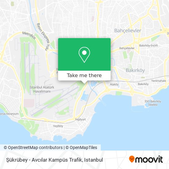 Şükrübey - Avcılar Kampüs Trafik map