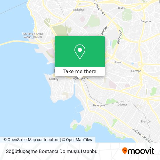 Söğütlüçeşme Bostancı Dolmuşu map