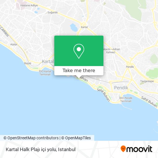Kartal Halk Plajı içi yolu map