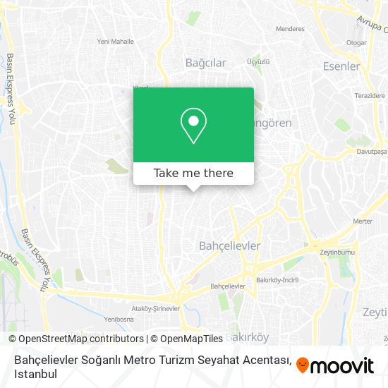 Bahçelievler Soğanlı Metro Turizm Seyahat Acentası map