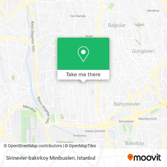 Sirinevler-bakirkoy Minibusleri map