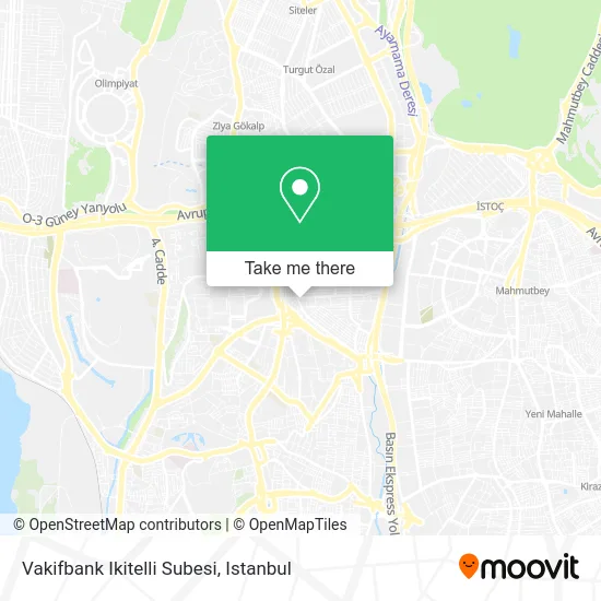 Vakifbank Ikitelli Subesi map