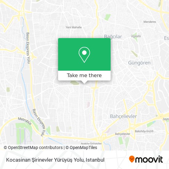 Kocasinan Şirinevler Yürüyüş Yolu map