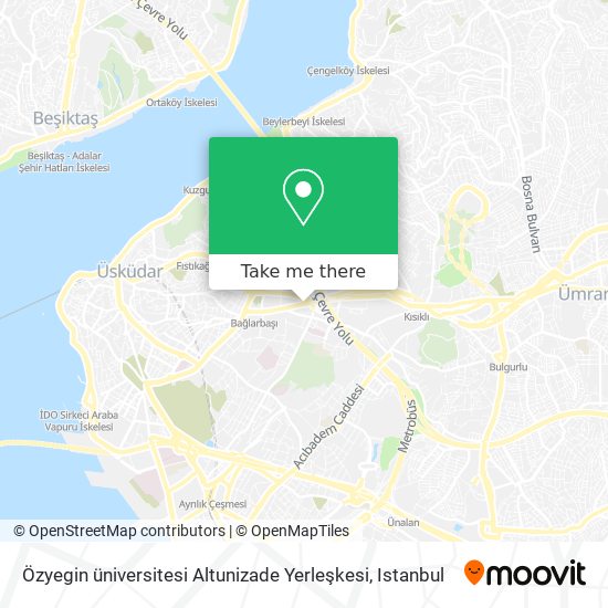 Özyegin üniversitesi Altunizade Yerleşkesi map