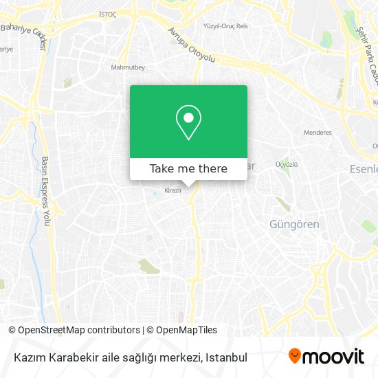 Kazım Karabekir aile sağlığı merkezi map