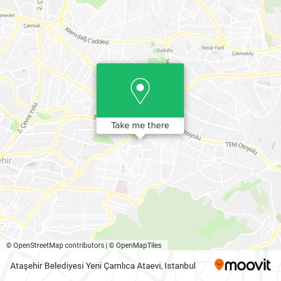 Ataşehir Belediyesi Yeni Çamlıca Ataevi map