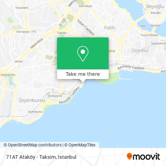 71AT Ataköy - Taksim map