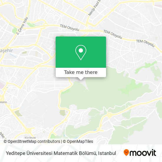 Yeditepe Üniversitesi Matematik Bölümü map