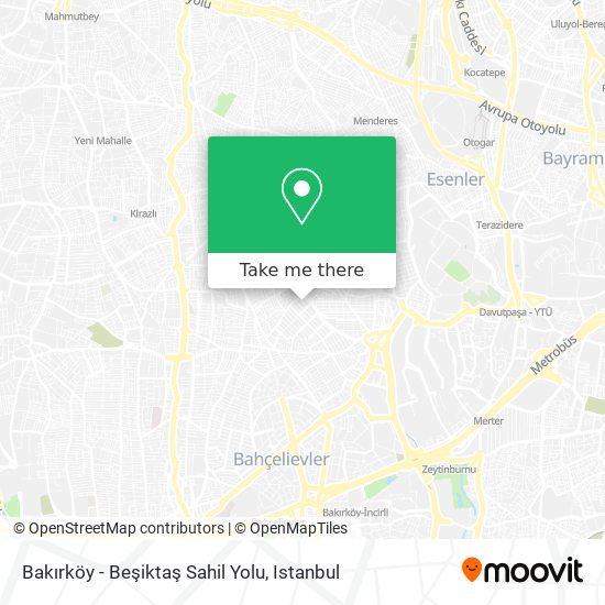 Bakırköy - Beşiktaş Sahil Yolu map