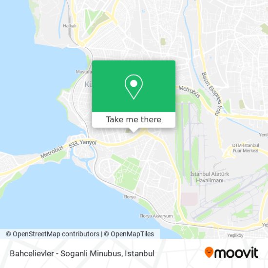 Bahcelievler - Soganli Minubus map