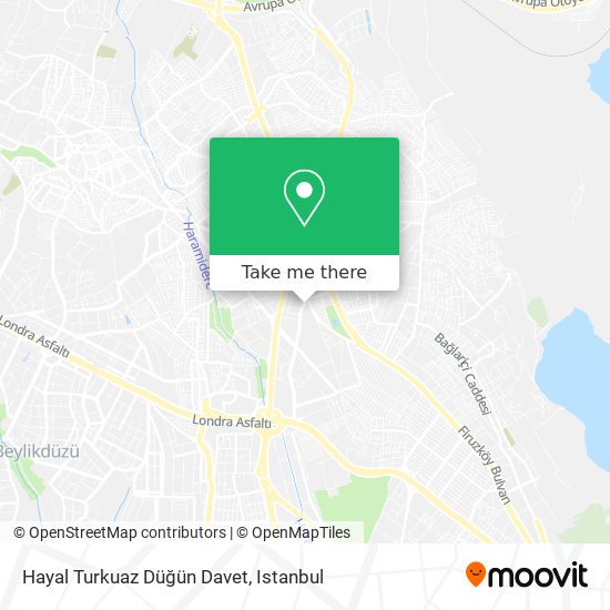 Hayal Turkuaz Düğün Davet map