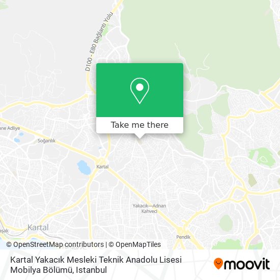 Kartal Yakacık Mesleki Teknik Anadolu Lisesi Mobilya Bölümü map