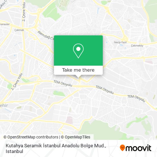 Kutahya Seramik İstanbul Anadolu Bolge Mud. map