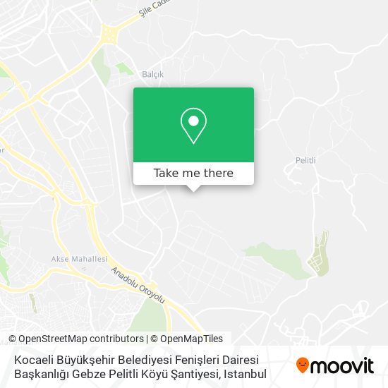 Kocaeli Büyükşehir Belediyesi Fenişleri Dairesi Başkanlığı Gebze Pelitli Köyü Şantiyesi map