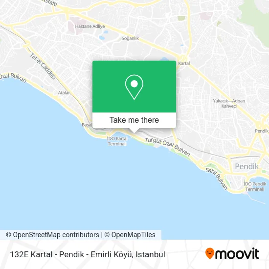 132E Kartal - Pendik - Emirli Köyü map